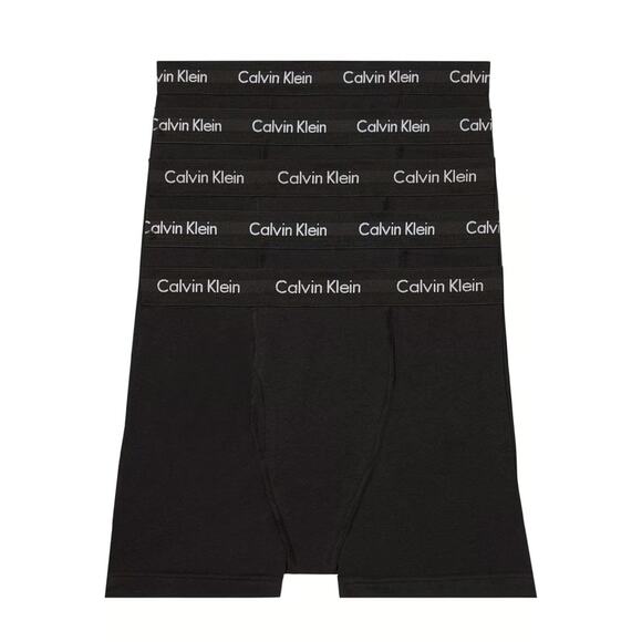 Calvin Klein Men's XL Black Cotton Stretch 5 Pack Boxer Briefs Underwear A14-2 - Picture 1 of 6